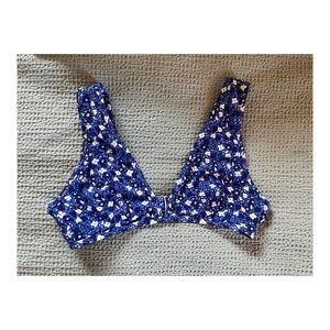 Blue floral print Aerie bikini top